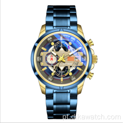 Olense 9002M [Design independente] Novo relógio esportivo masculino multifuncional com luz azul e elegante relógio à prova d&#39;água